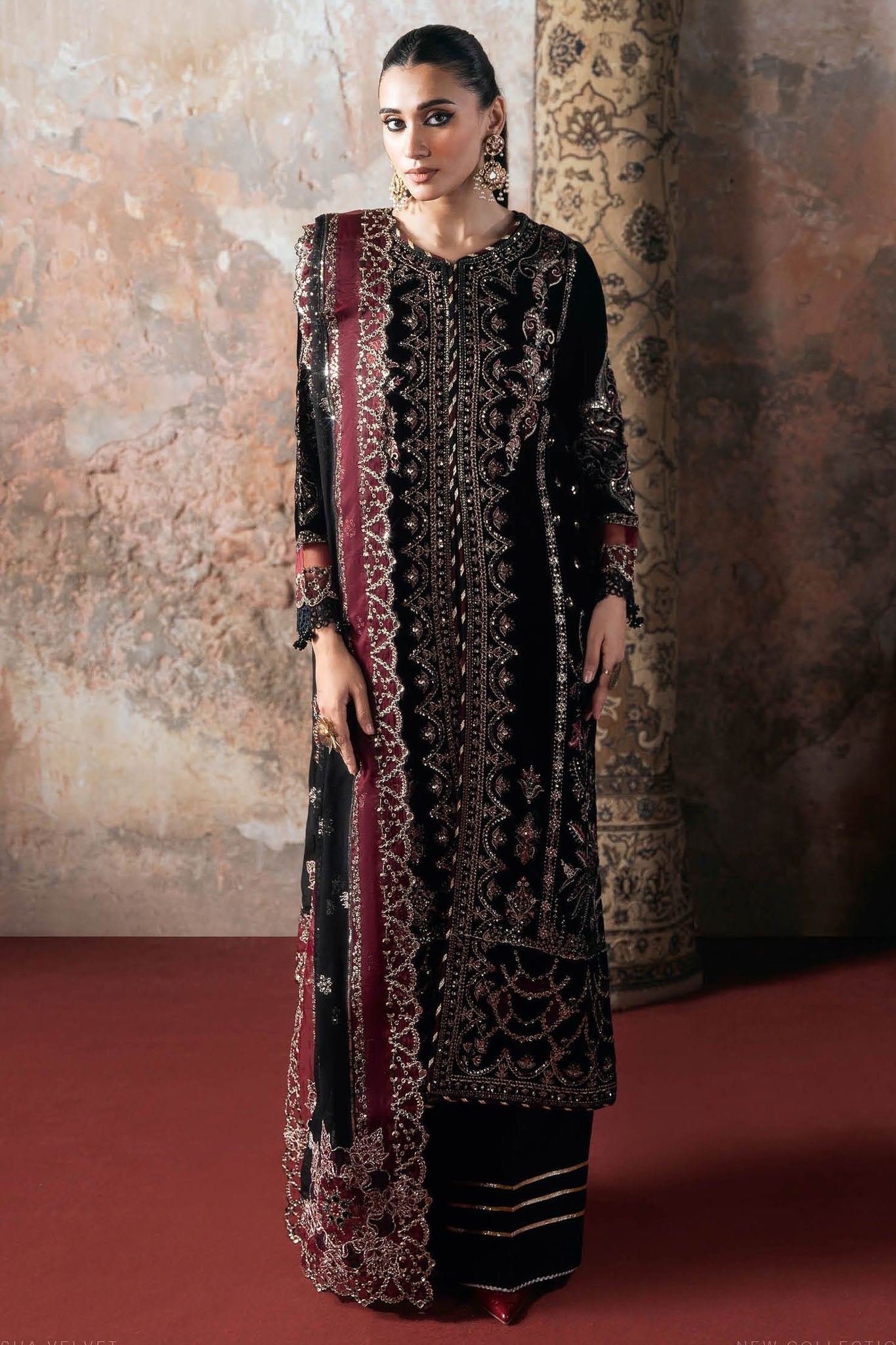 Ramsha Unstitched 3 Piece Luxury Velvet Vol-07 Suit-V-706