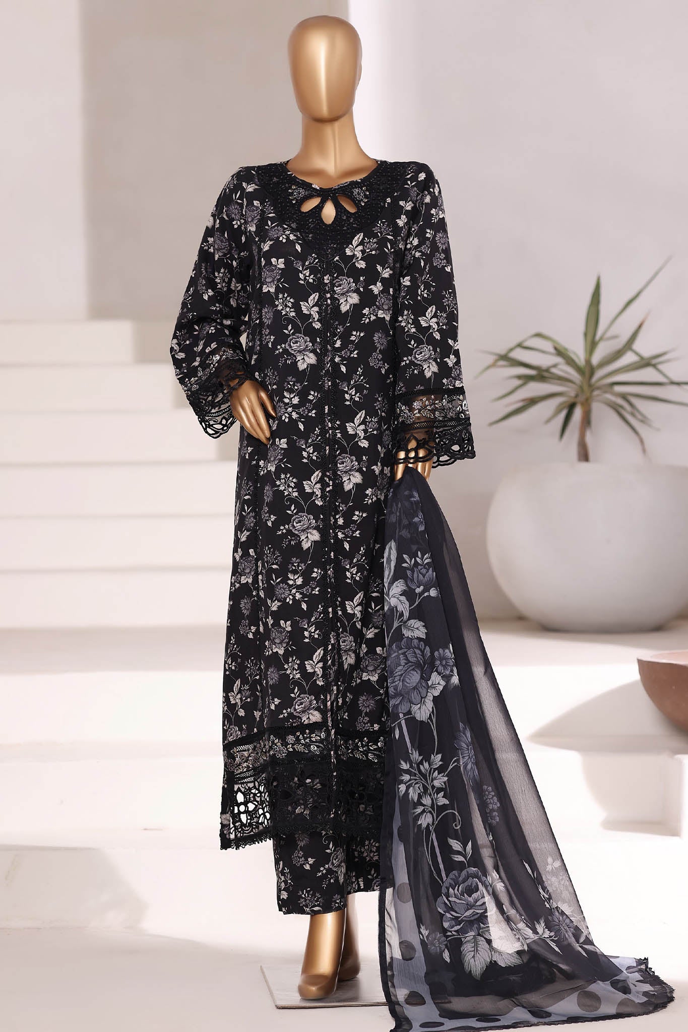 Sada Bahar Stitched 3 Piece Festive Emb Viscose Collection'2025-VCK-549-Black
