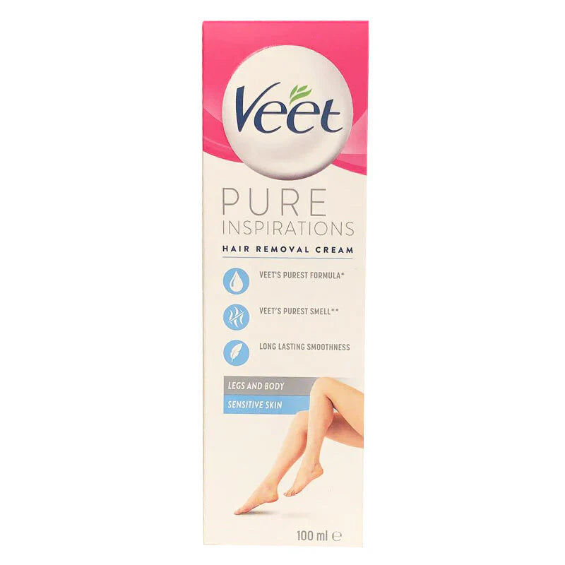 Veet - Pure Inspiration Hair Removal Cream Sensitive Skin Body & Legs - 100Ml