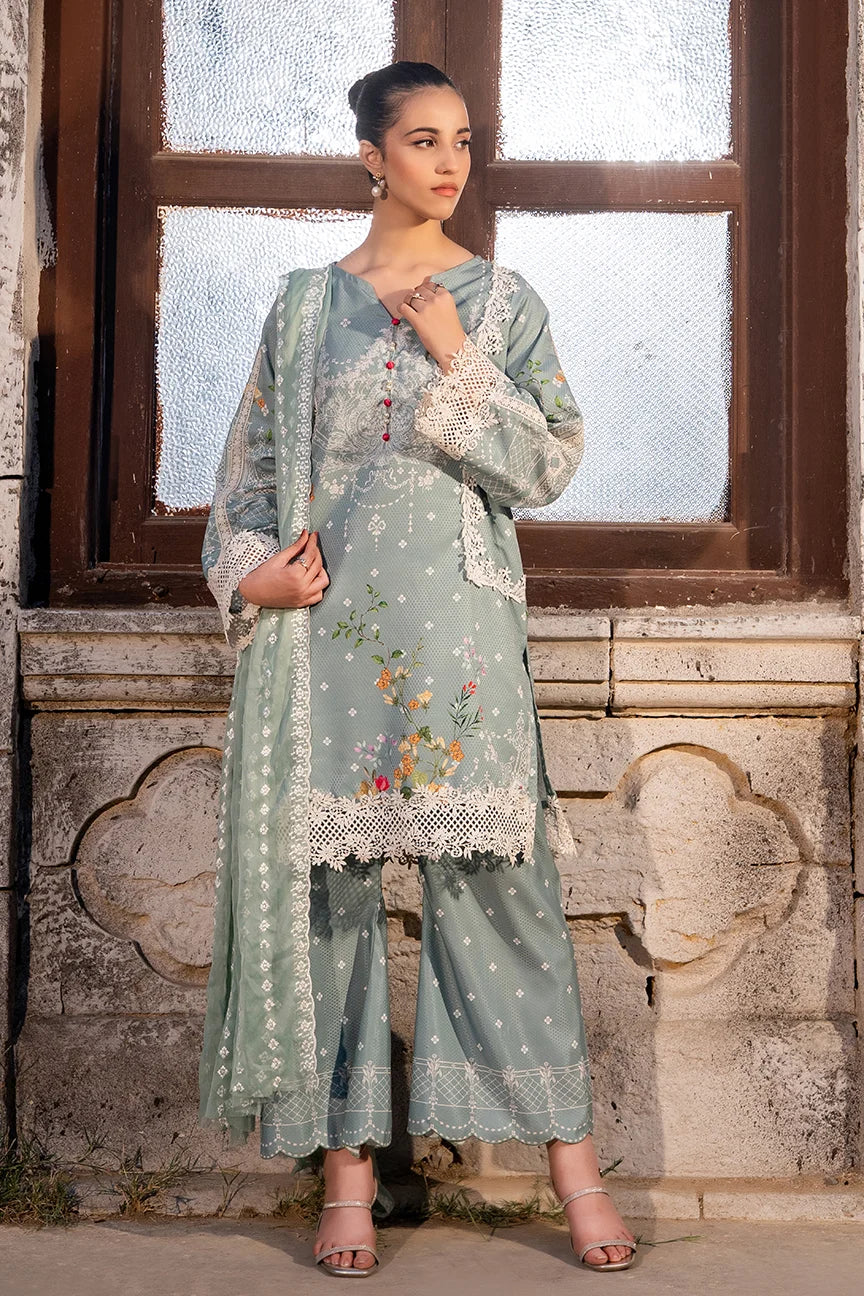 Dhaga Stitched 3 Piece Summer Suit-Veridian