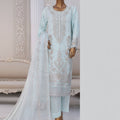 Viera The Organza Story By Sada E Noor Stitched 3 Piece Luxury Prets Vol-01 Collection'2025-Viery-03-Sky Blue