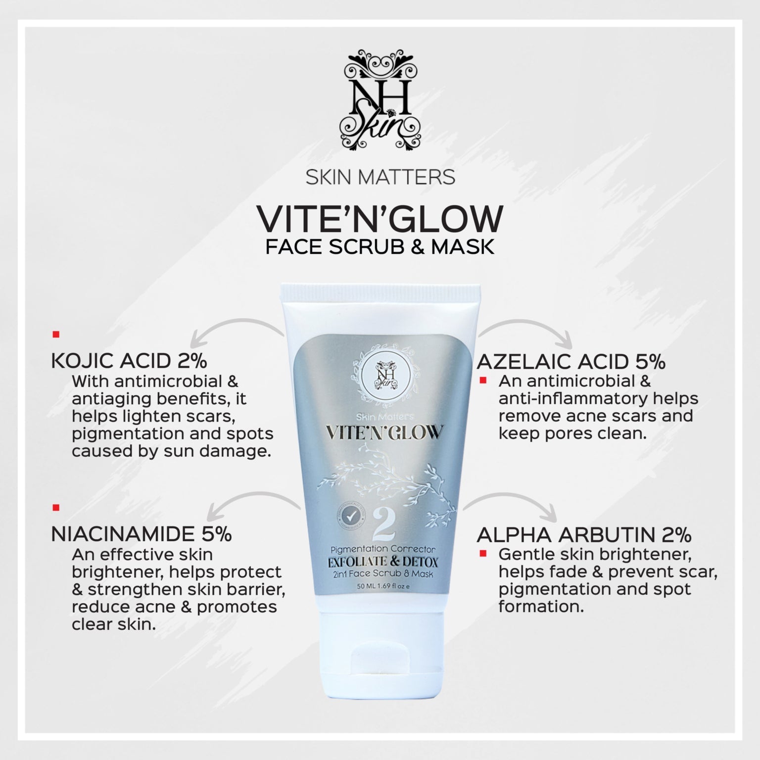Nadia Hussain Skin Vite N Glow 2 - Pigmentation And Detox Face Scrub And Mask
