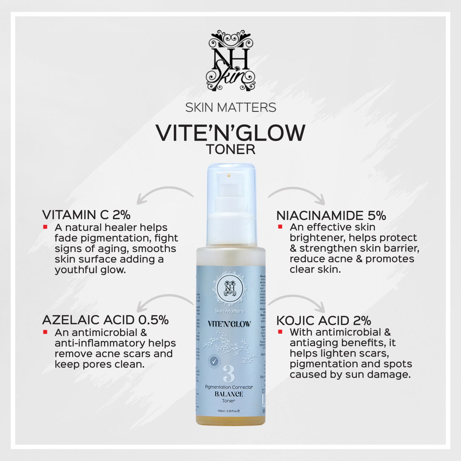 Nadia Hussain skin Vite N Glow 3 - Pigmentation Corrector Balance Toner