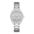 Guess Glitter Girl Silver Stainless Steel Silver Dial Quartz Watch for Ladies - W0987L1