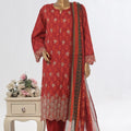 Bin Saeed Stitched 3 Piece Exclusive Emb Lawn Vol-03 Collection-WC-1702-Red