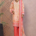 Ronaq E Eid By Bin Saeed Stitched 3 Piece Exc Emb Lawn Collection'2025-WC-1893-Peach
