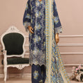 Bin Saeed Stitched 3 Piece Exclusive Emb Lawn Vol-05 Collection-WC-1947-Blue