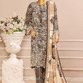 Bin Saeed Stitched 3 Piece Exclusive Emb Lawn Vol-05 Collection-WC-1949-Black