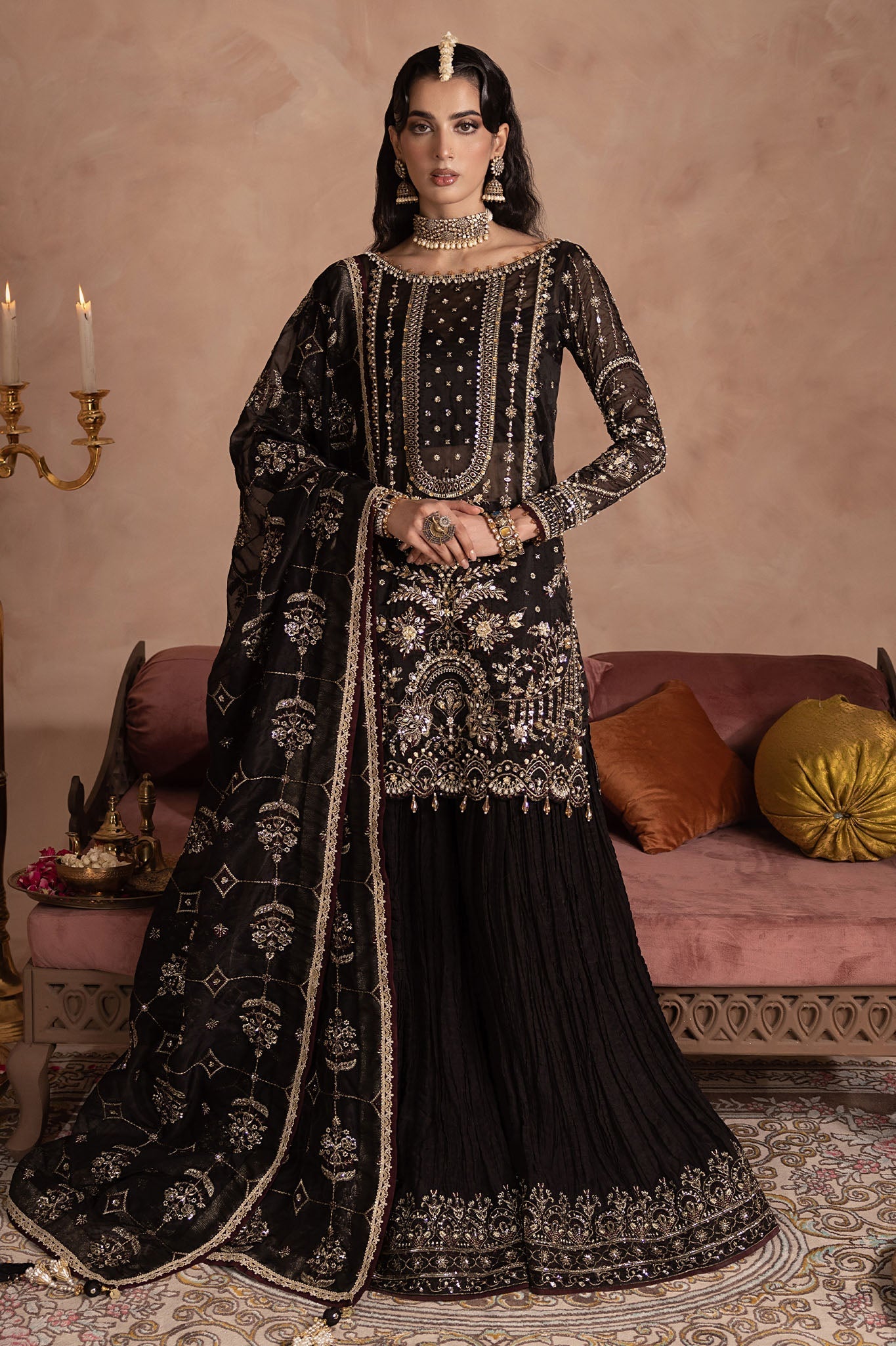 Shagun By Anayra Amal Unstitched 3 Piece Wedding Luxe Edit-Zahab
