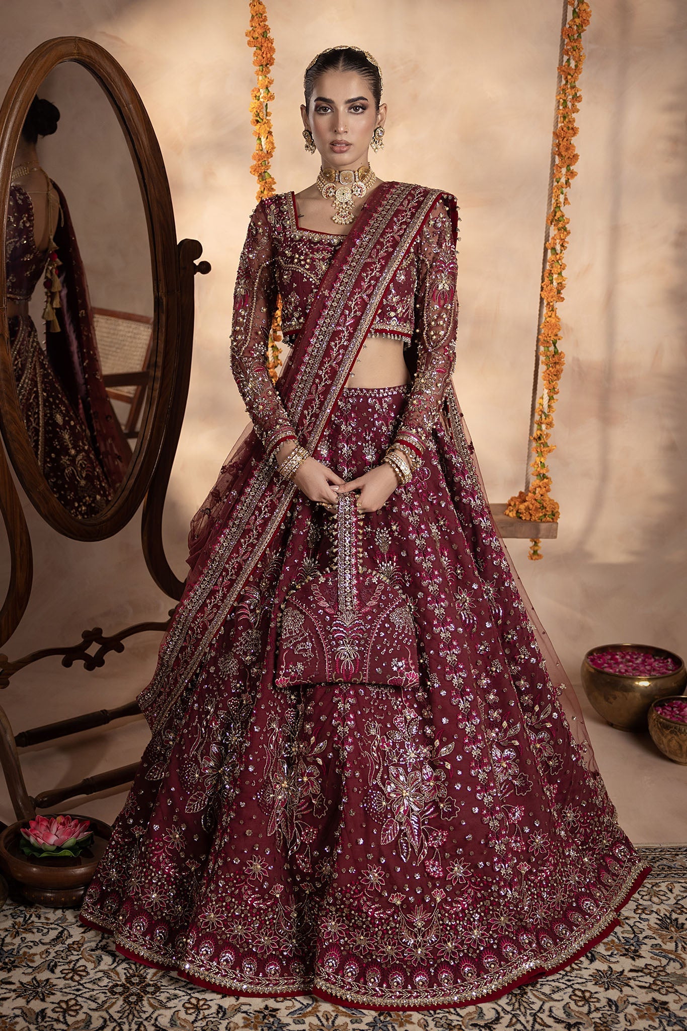 Shagun By Anayra Amal Unstitched 3 Piece Wedding Luxe Edit-Uroosa