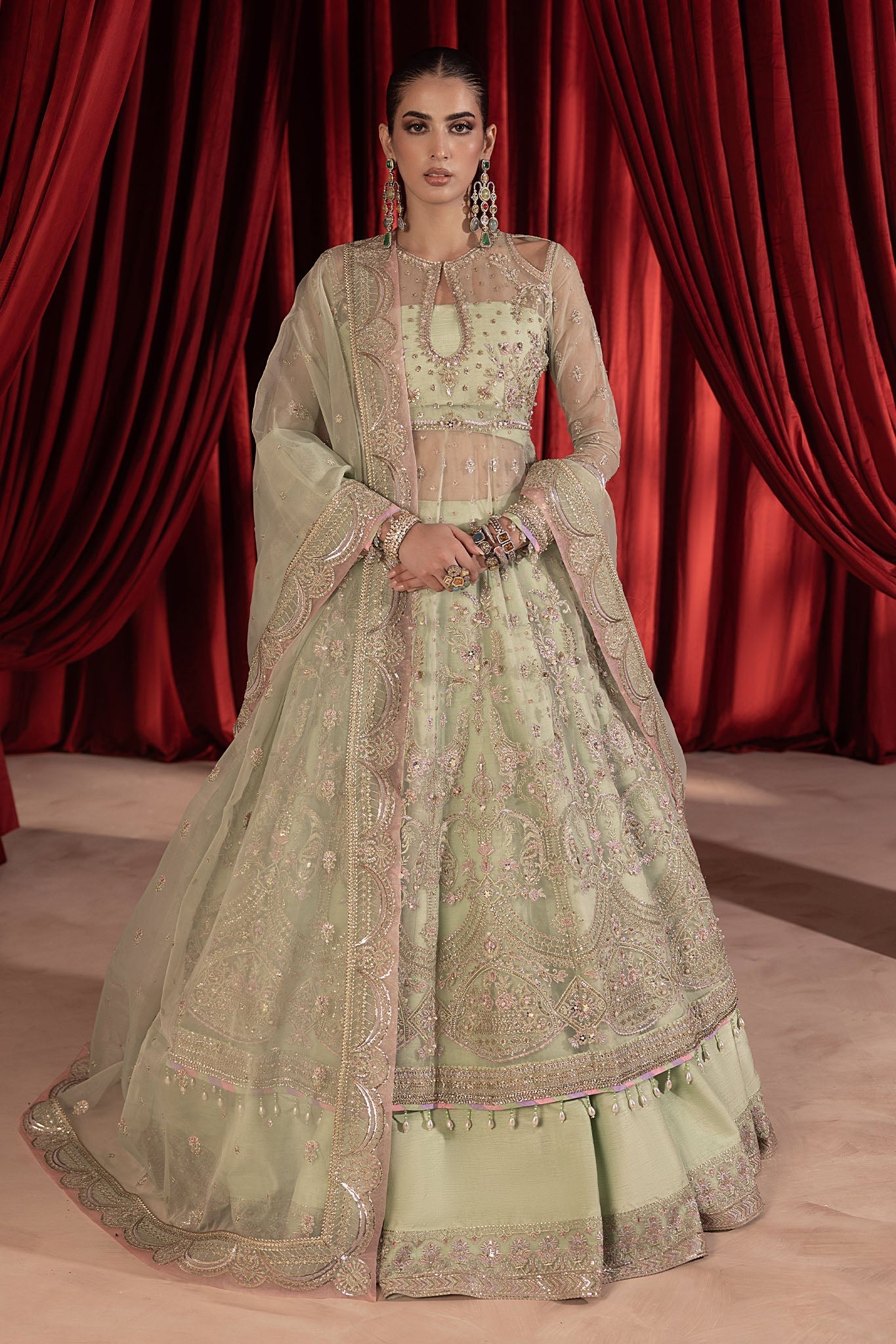 Shagun By Anayra Amal Unstitched 3 Piece Wedding Luxe Edit-Paalki