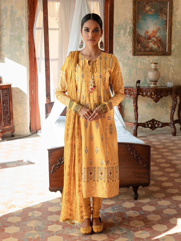 Salitex Faustina Embroidered Luxury Lawn Unstitched 3 Piece Collection 2022 (WK-00993AUT)