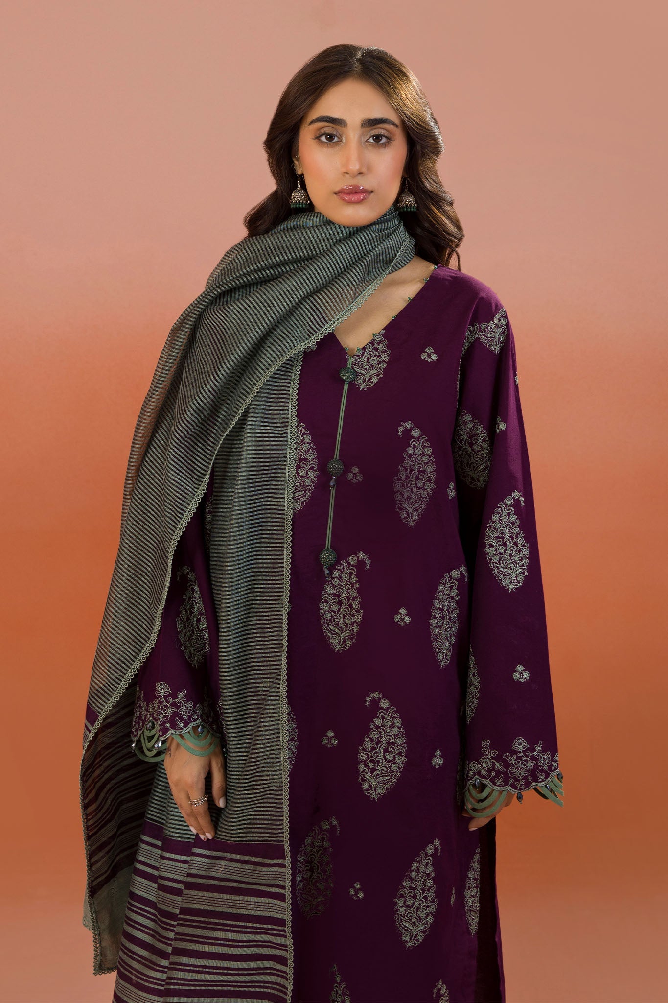 Zellbury Unstitched 3 Piece Dyed Cotton Collection'2025-WUC-0066