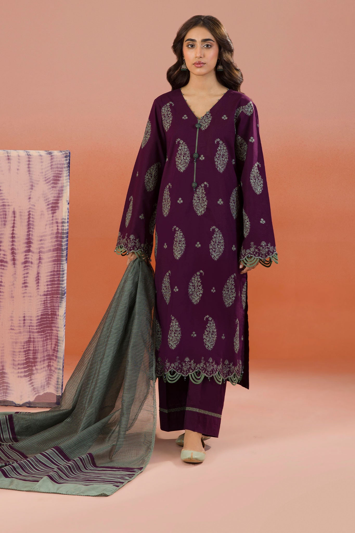 Zellbury Unstitched 3 Piece Dyed Cotton Collection'2025-WUC-0066