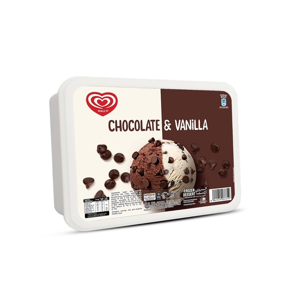 Walls Chocolate & Vanilla Tub 1.4ltr - Snapcart.pk