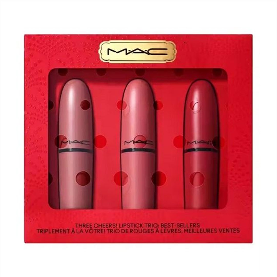 Mac 3Piece Lipstick Set Ruby woo Lipstick+Mehr Matte lipstick+Whirl Matte Lipstick