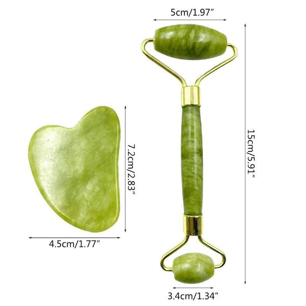 Facial Beauty - Pack Of Jade Face Roller & Gua Sha - My Store