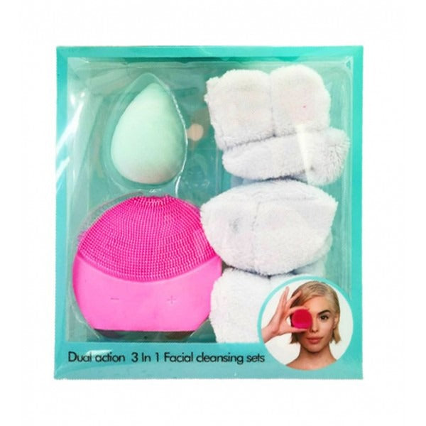 Facial Beauty - Dual Action 3 In 1 Facial Cleansing Set - Green