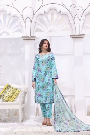 Feathers Unstitched 3 Piece Summer Collection-YASMIN-FT198