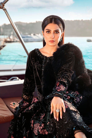 Maria b  Unstitched Linen | Black DL-1102