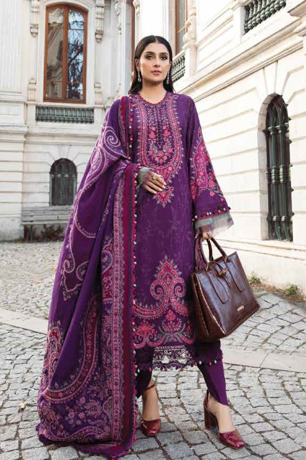 Maria b Unstitched   Linen | Purple DL-1108
