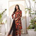 Feathers Unstitched 3 Piece Summer Collection-AURA-FT363