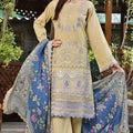 Dressline New Semi Stitched 3 Pcs Emb Cheickenkari & Laserkari Zari Lawn Collection