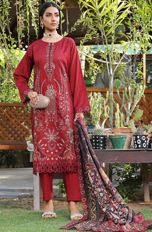 Dressline New Semi Stitched 3 Pcs Emb Cheickenkari & Laserkari Zari Lawn Collection
