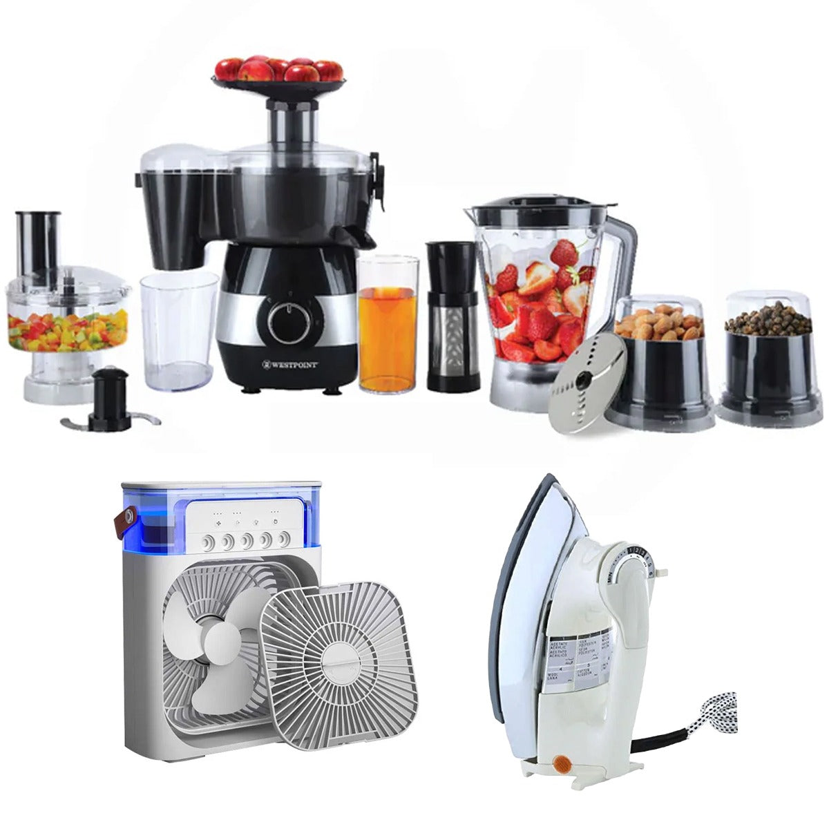 Westpoint Kitchen Chef WF-4805 + Humidifier Cooling Fan + National Deluxe Automatic Iron - My Store