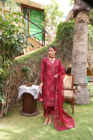 Hermosa By Dr Haris Semi Stitched Formals Collection-(Complimentary Clutch & Jewellery)-Her-005