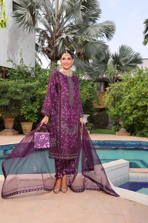 Hermosa By Dr Haris Semi Stitched Formals Collection-(Complimentary Clutch & Jewellery)-Her-001