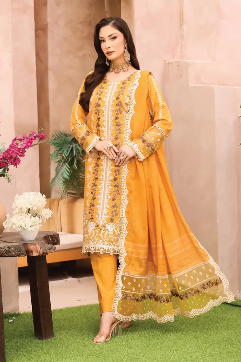Queen By Dr Haris Unstitched 3 Piece Summer Collection-Que-002