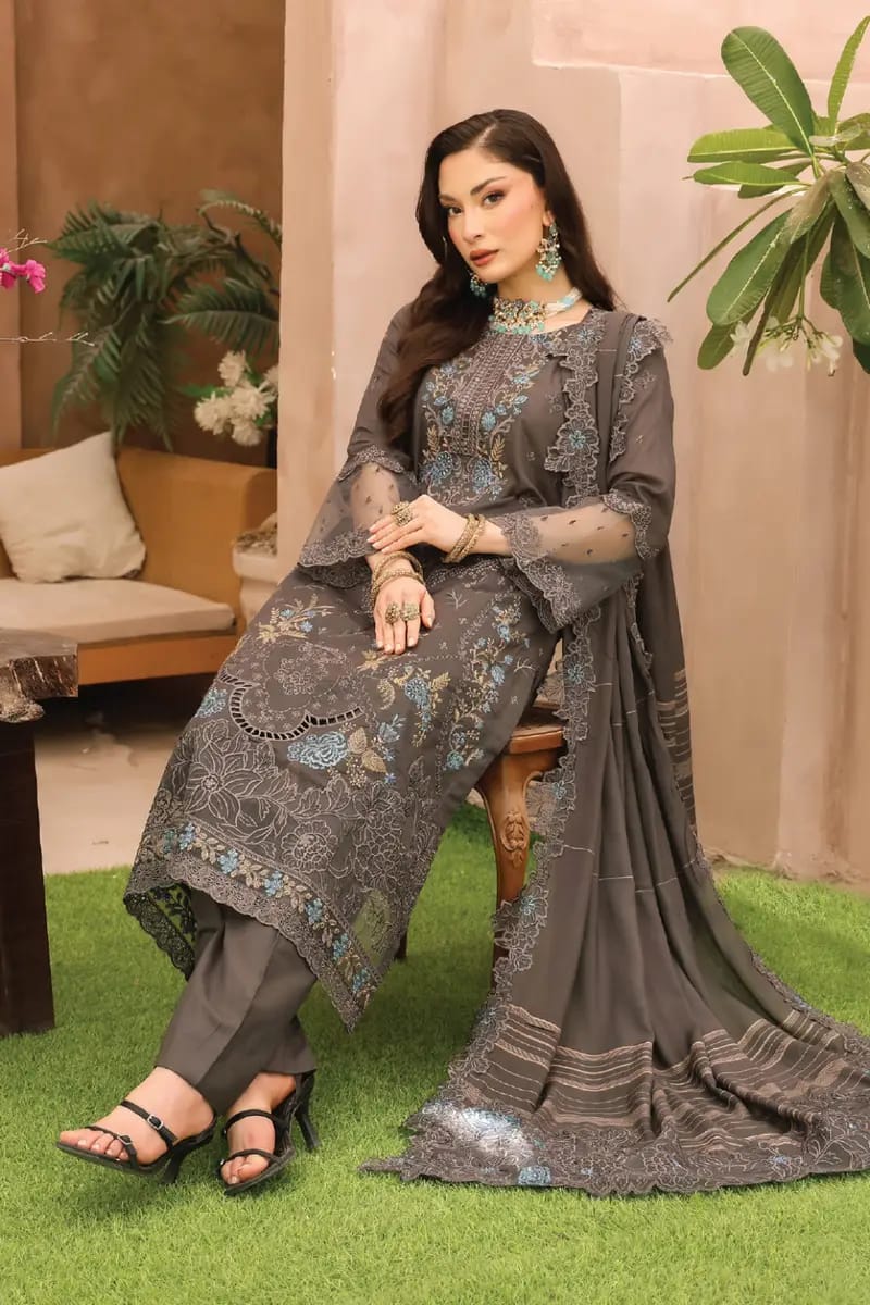 Queen By Dr Haris Unstitched 3 Piece Summer Collection-Que-001