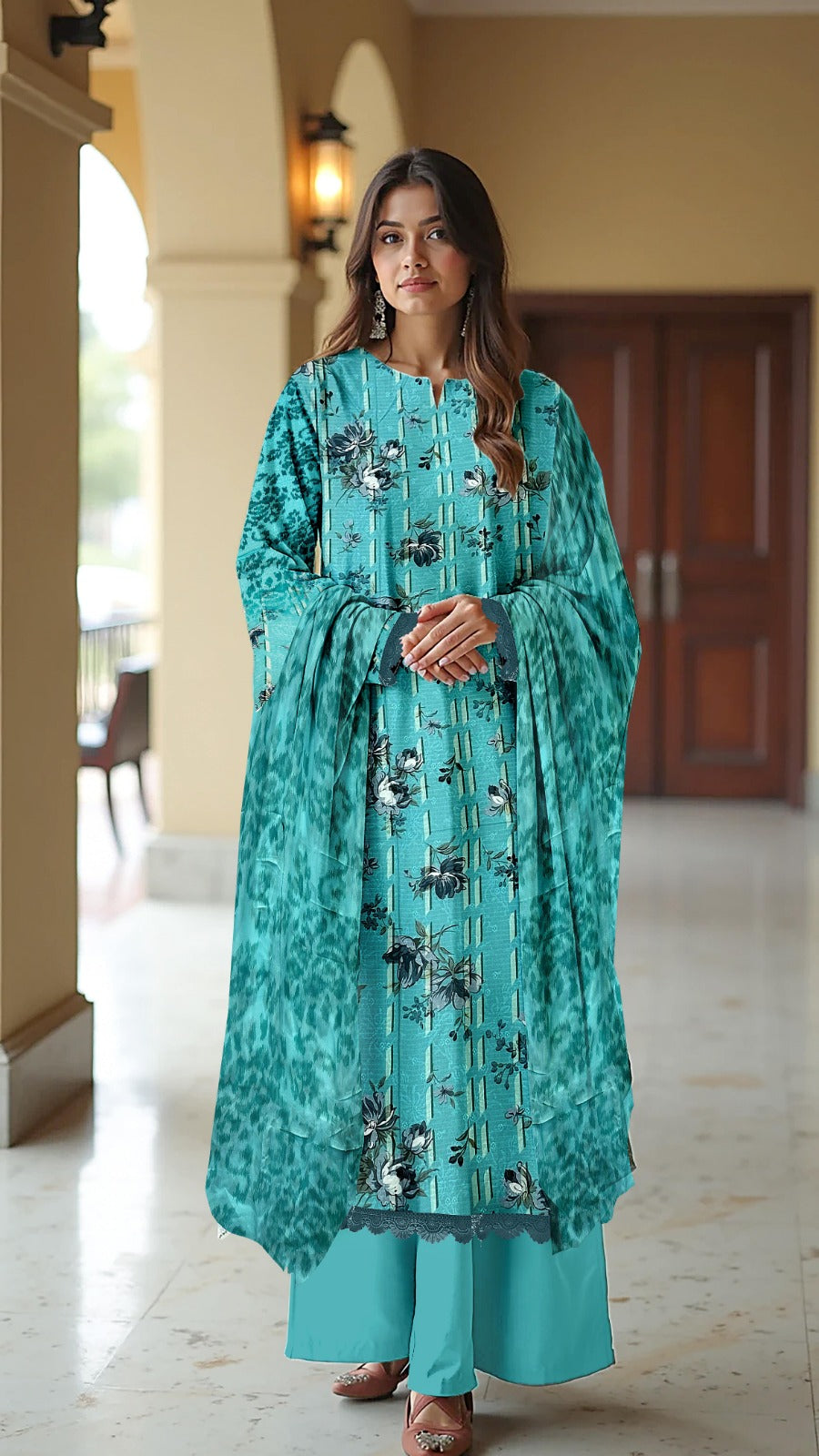 Dr Haris Unstitched 3 Piece Vol-09 Collection-Dpw-016