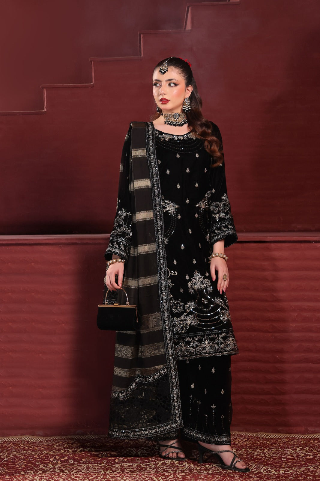 Dr Haris Unstitched 3 Piece Winter Velvet Vol-4 Collection-DRV-007