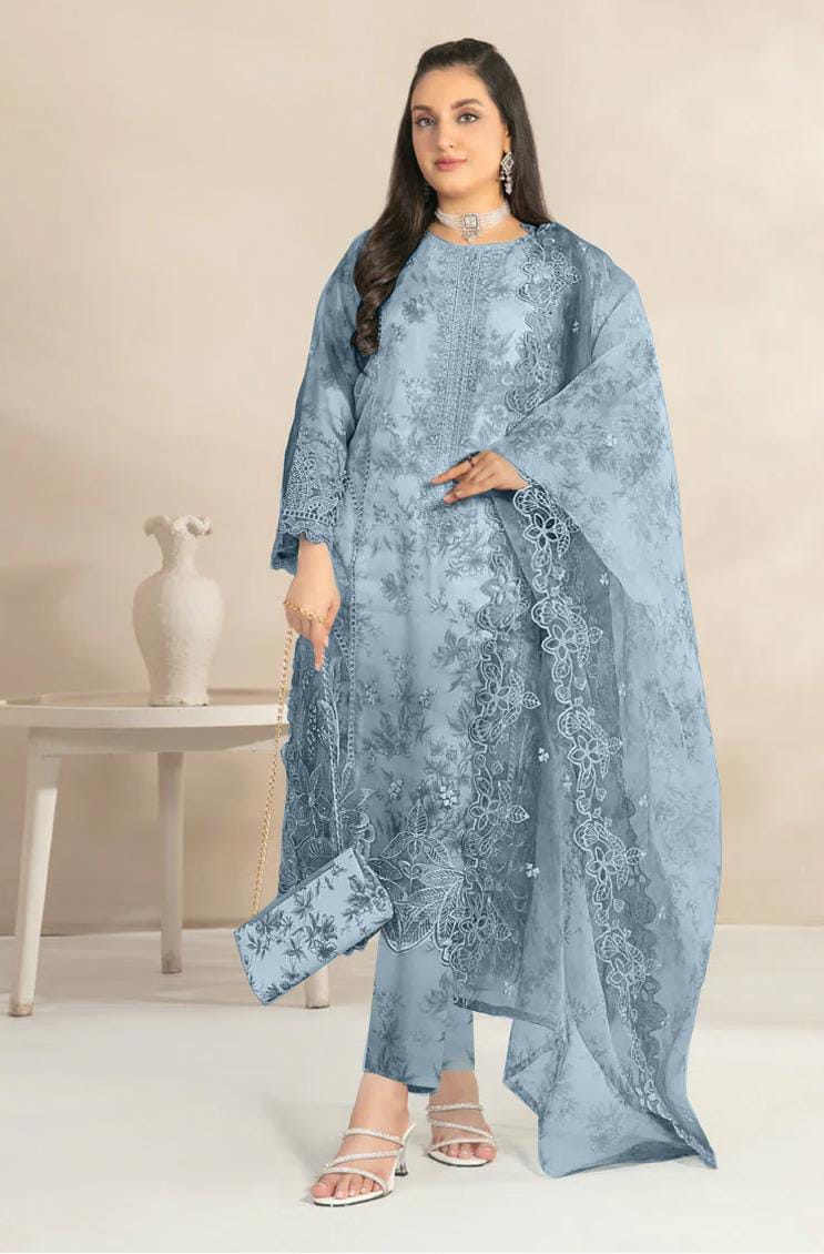 Jahira By Dr Haris Semi Stitched 3 Piece  Collection-Jah-003