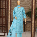 Dr Haris 4D Daman Cutwork Kari Unstitched 3 Piece Lawn Vol-03 Suit-DAM-015