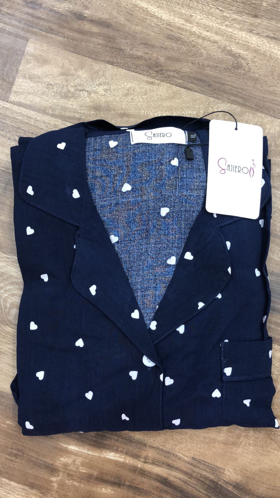 Linen Pajama Suit - Midnight Heart