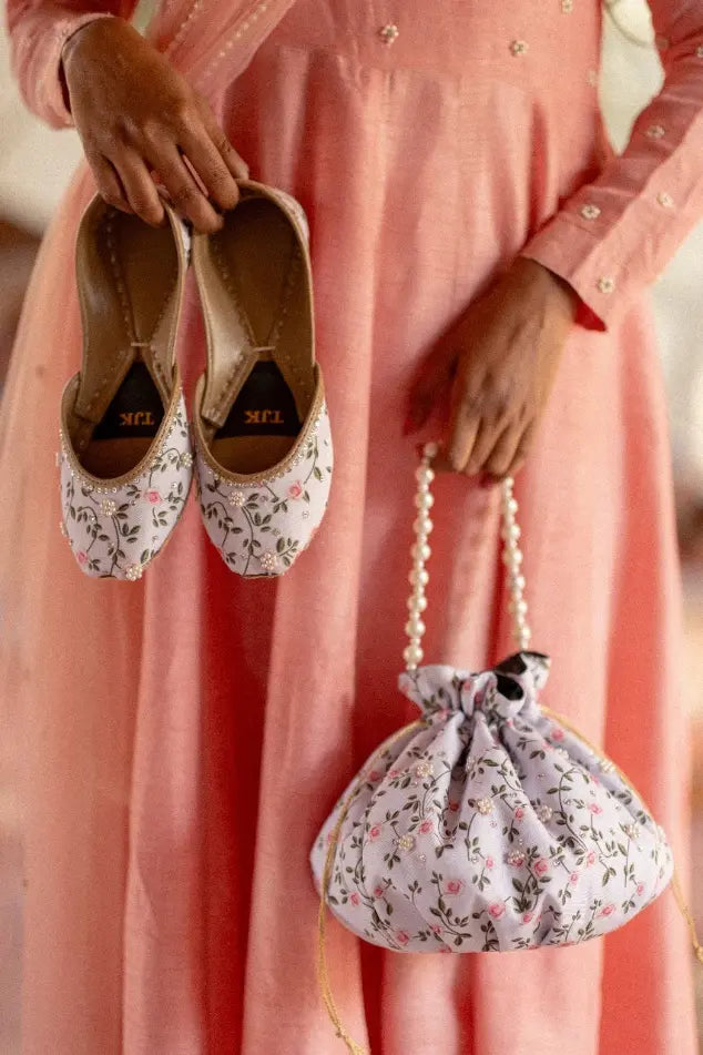 TJK Designs Khussa Suit-Gulnaar Khussa with Potli