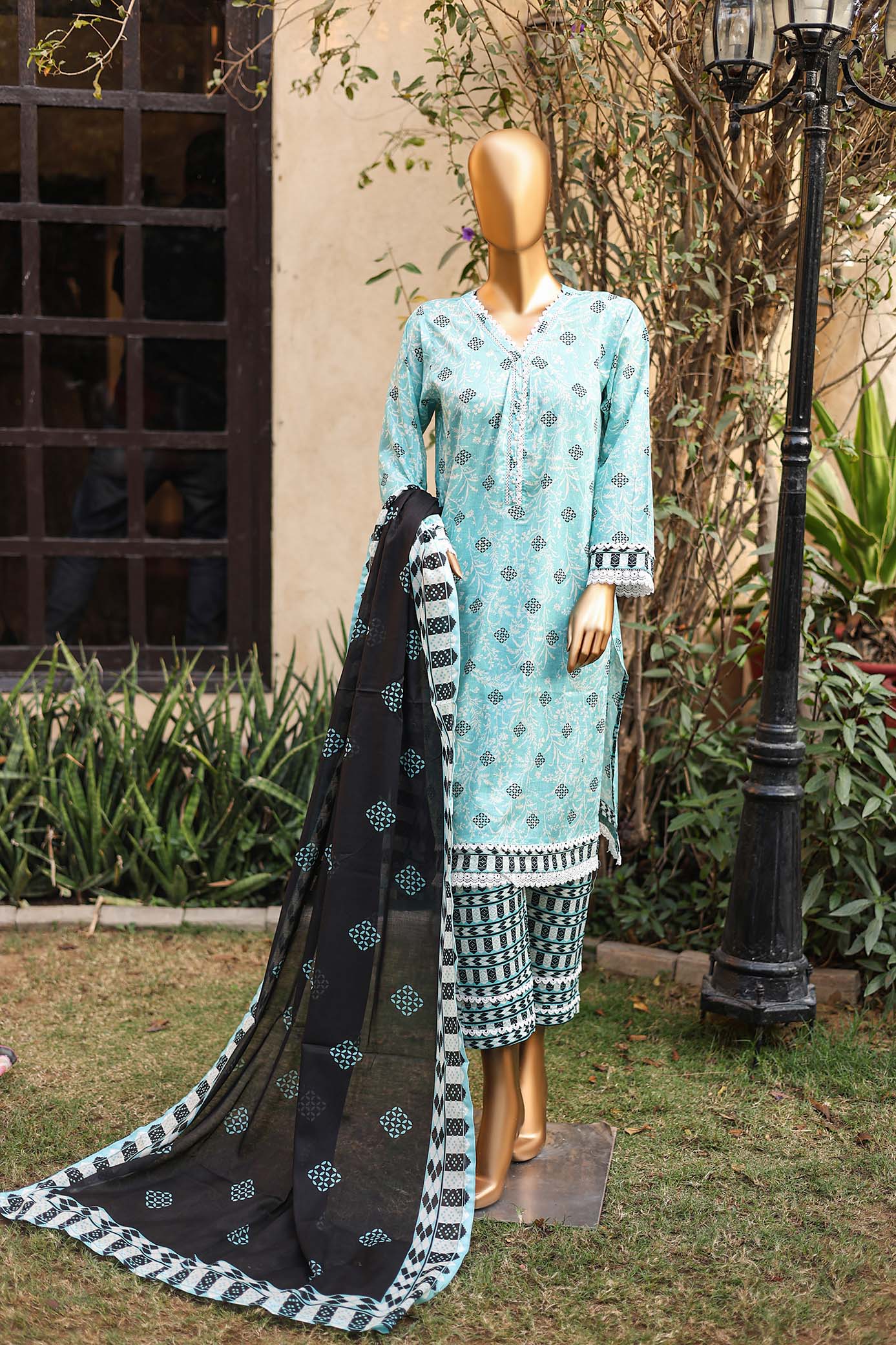Oswah By Suntex Stitched 3 Piece Digital Printed Lawn Suit-2404