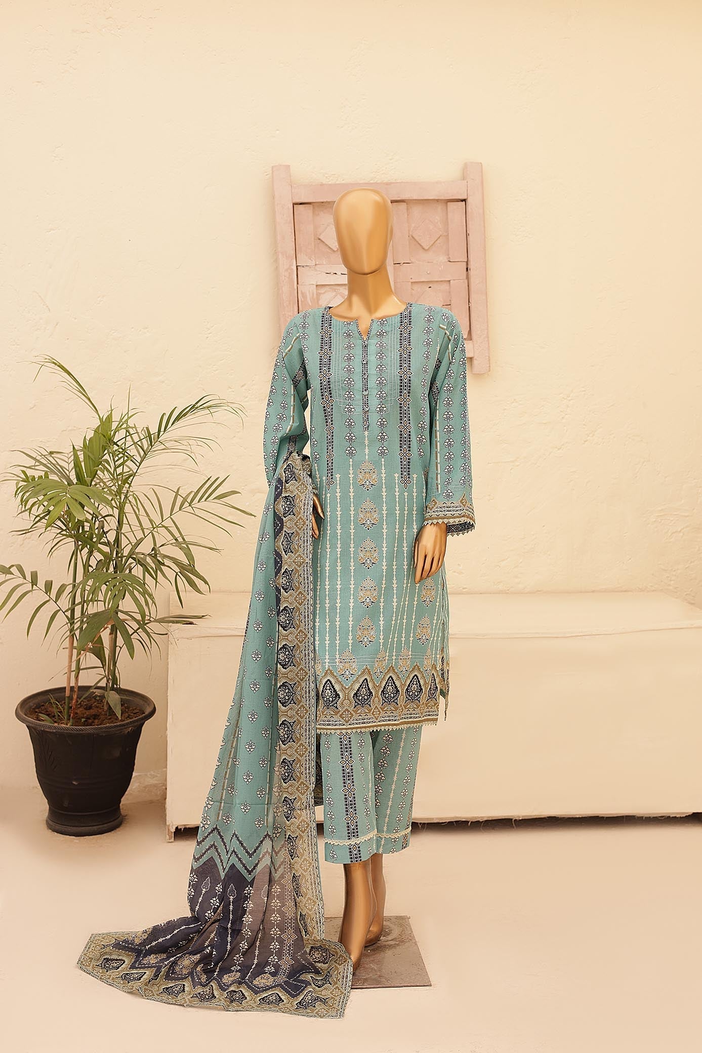 Oswah By Suntex Stitched 3 Piece Printed Lawn Suit-OS-2425
