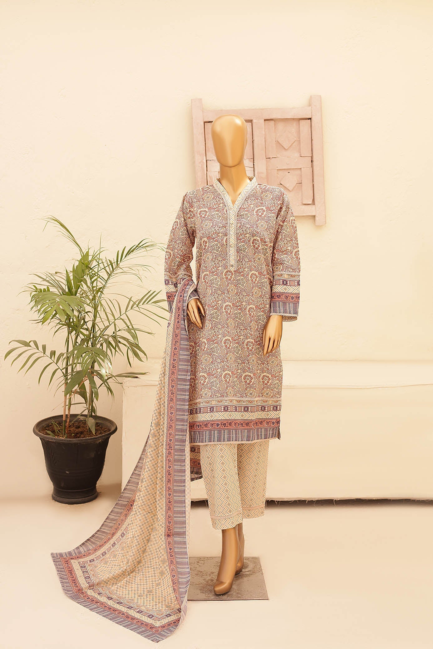 Oswah By Suntex Stitched 3 Piece Printed Lawn Suit-OS-2427