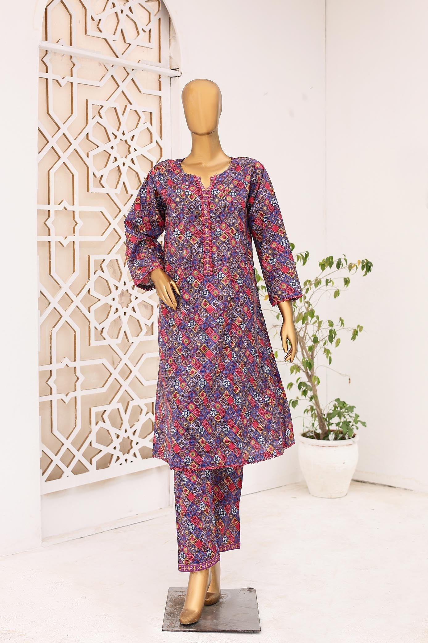 Suntex Stitched 2 Piece Printed Lawn Frock Suit-Basic-P152024P