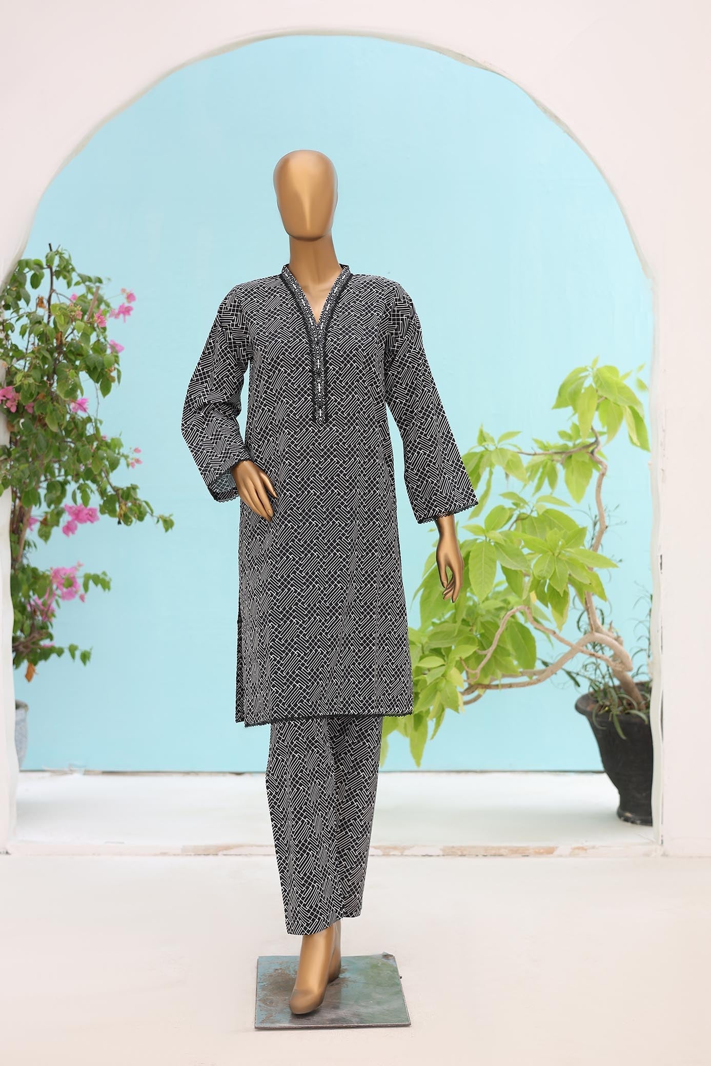 Suntex Stitched 2 Piece Printed Cotton Lawn Summer Suit-Basic-P102024A