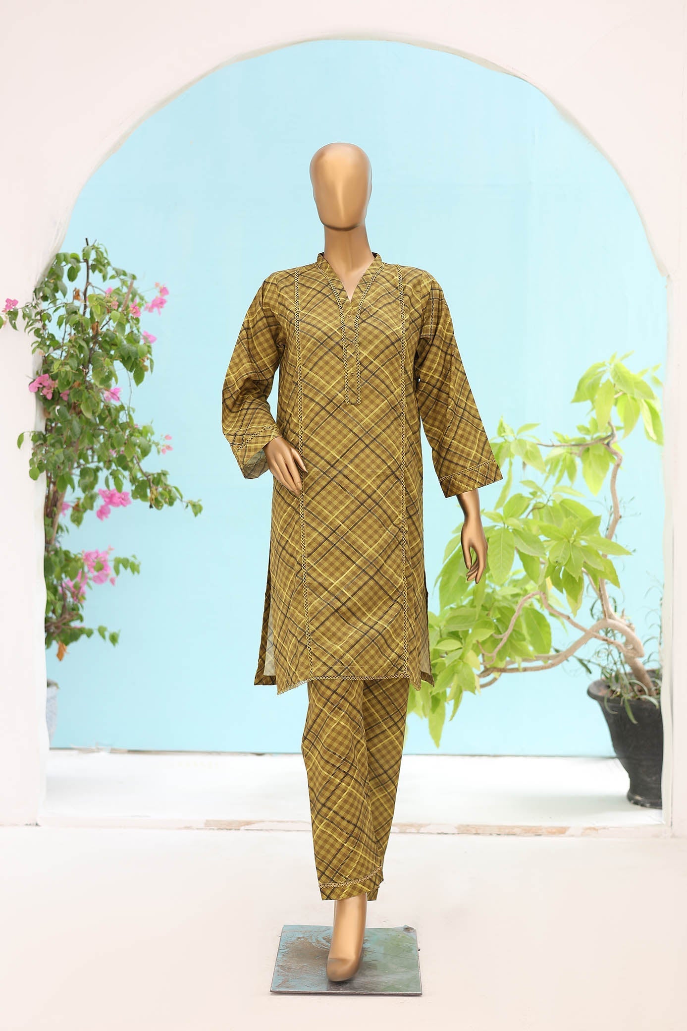 Suntex Stitched 2 Piece Printed Cotton Lawn Summer Suit-Basic-P112024A