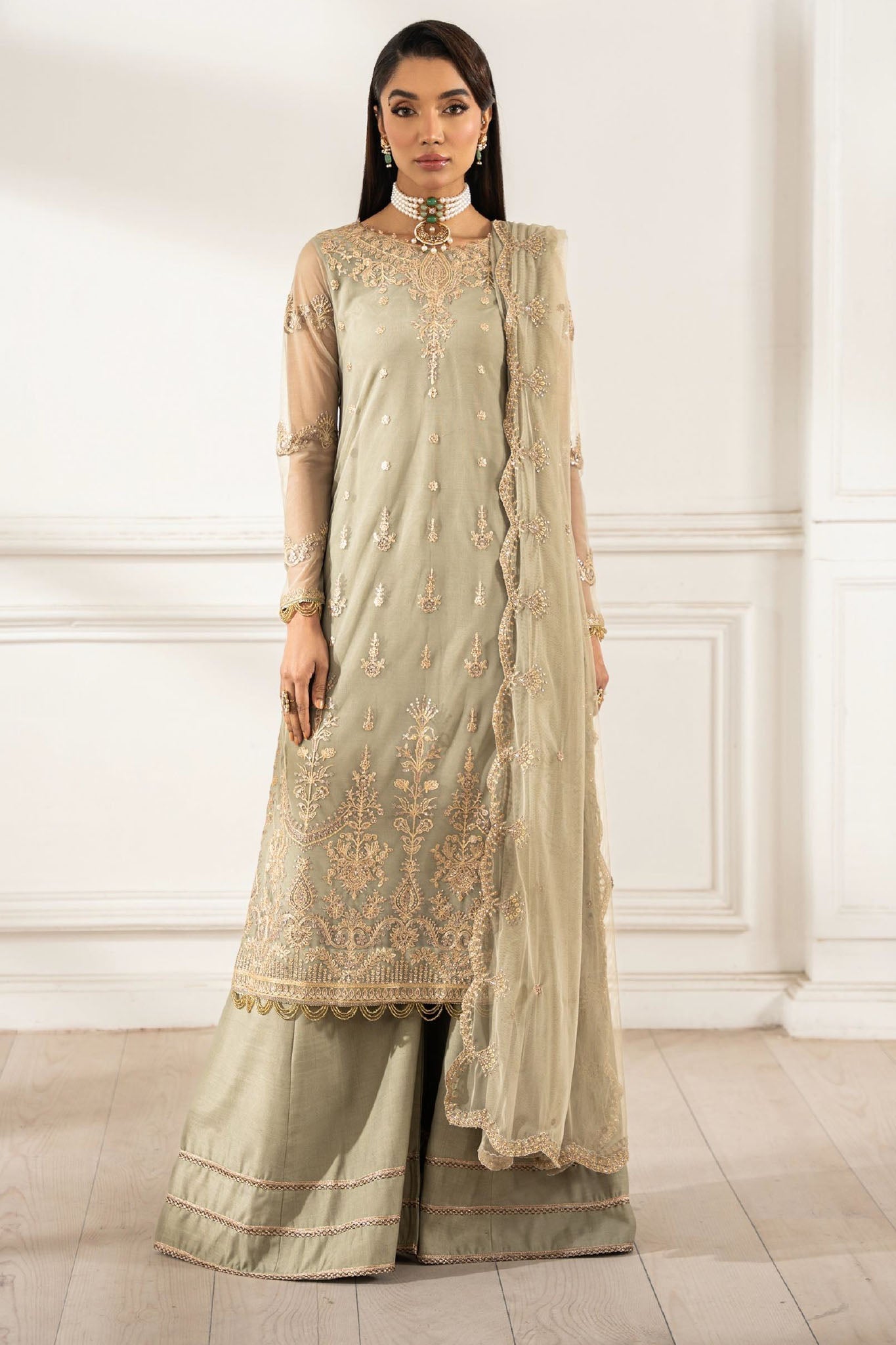 Heer By Zarif Unstitched 3 Piece Formals Suit-Z-01-Leila