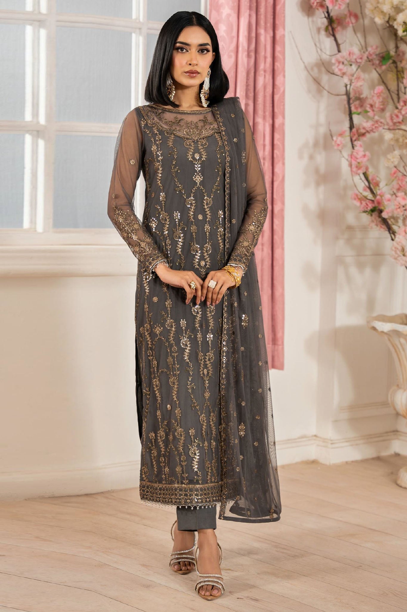 Heer By Zarif Unstitched 3 Piece Formals Suit-Z-04-Soraya