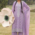 Stitching Cotton Unstitched 3 Piece Emb Chiffon Suit-WFCU-06