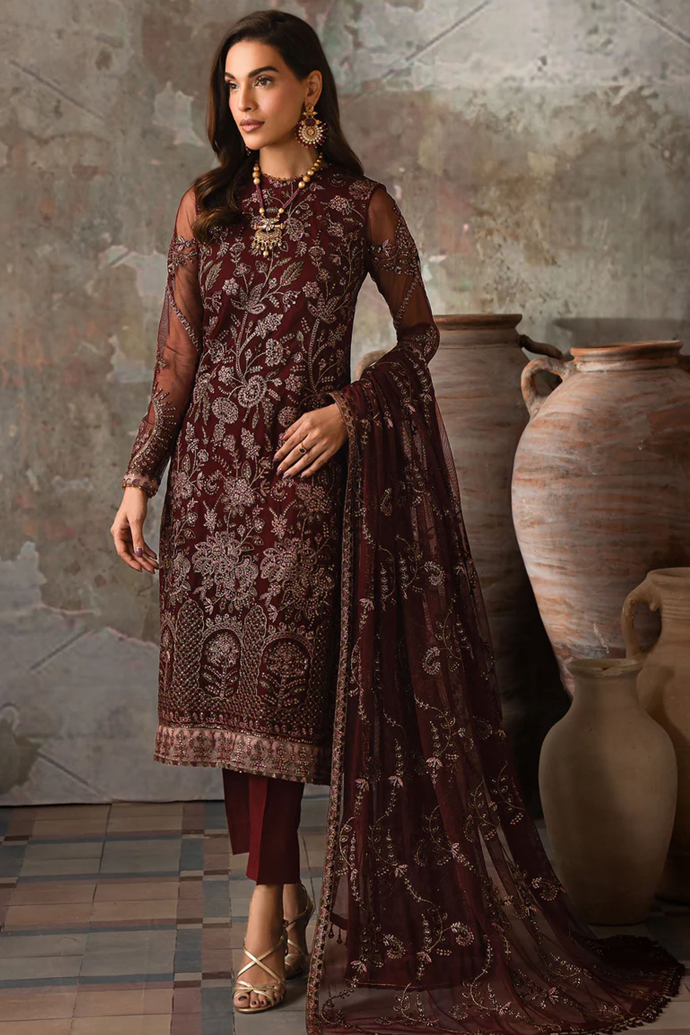Emirah By Zarif Unstitched 3 Piece Luxury Formals Collection'2025-ZEF 03 CHARM