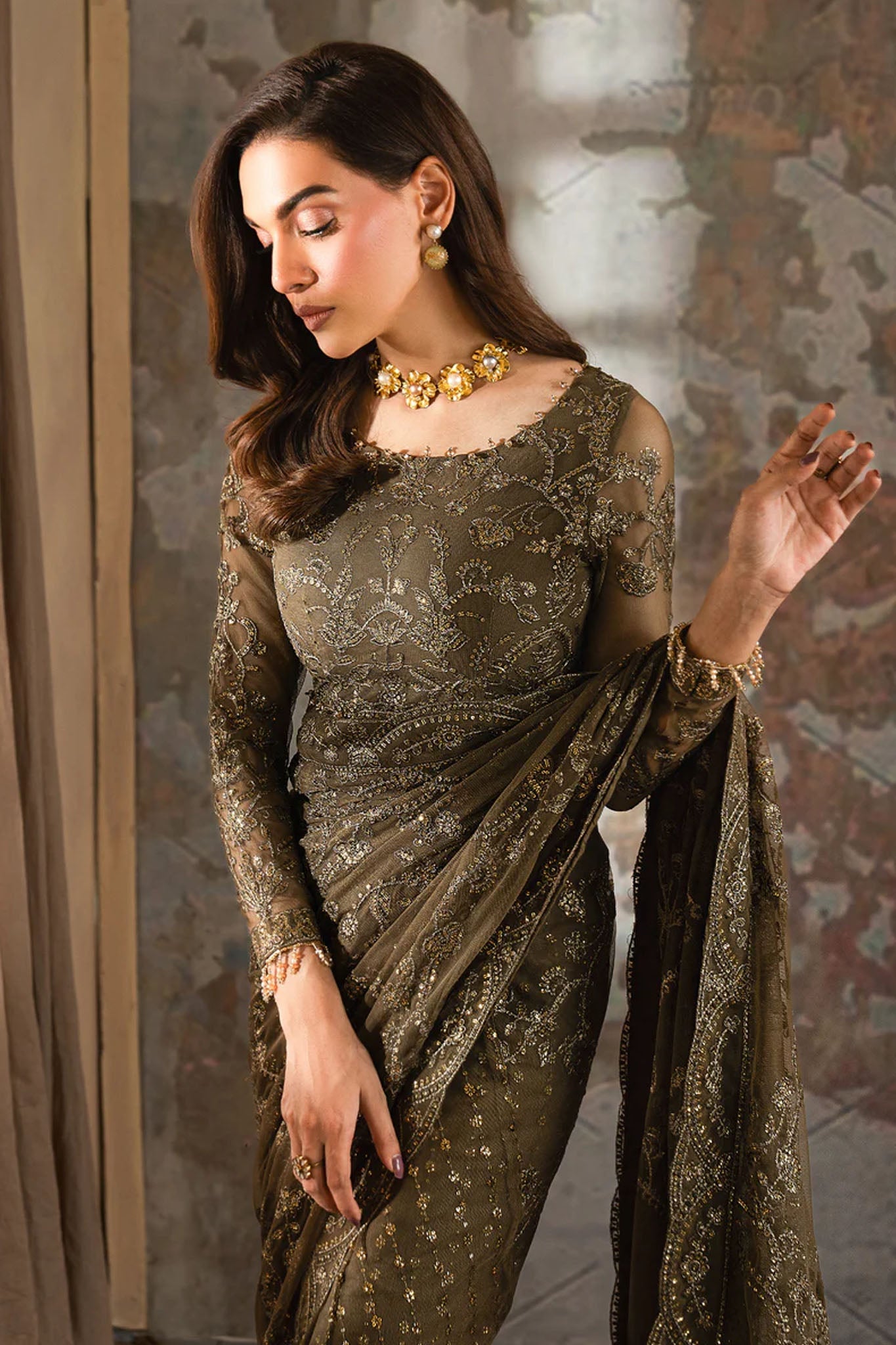 Emirah By Zarif Unstitched 3 Piece Luxury Formals Collection'2025-ZEF 07 JAZAB